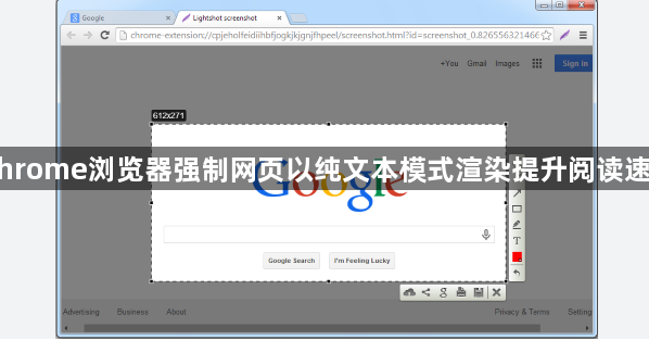 Chrome浏览器强制网页以纯文本模式渲染提升阅读速度1