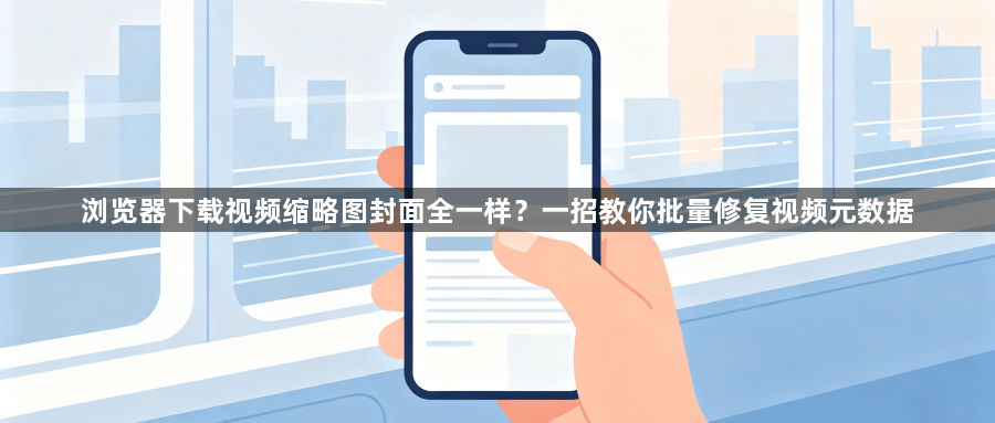 浏览器下载视频缩略图封面全一样?一招教你批量修复视频元数据1