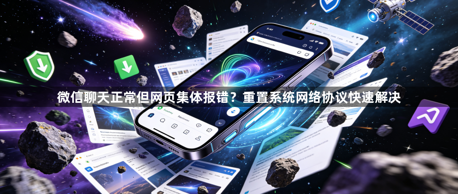 微信聊天正常但网页集体报错？重置系统网络协议快速解决1