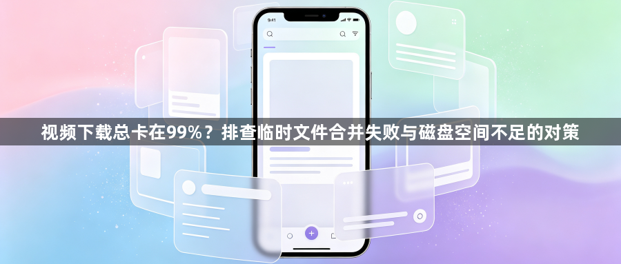 视频下载总卡在99%?排查临时文件合并失败与磁盘空间不足的对策1