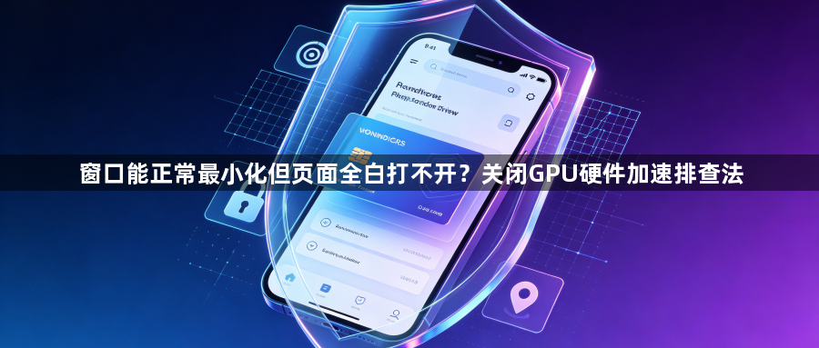 窗口能正常最小化但页面全白打不开?关闭GPU硬件加速排查法1
